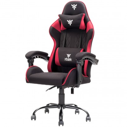 ITEK RHOMBUS FF10 Sedia Poltrona Da Gaming Ergonomica Schienale Reclinabile Nero/Rosso