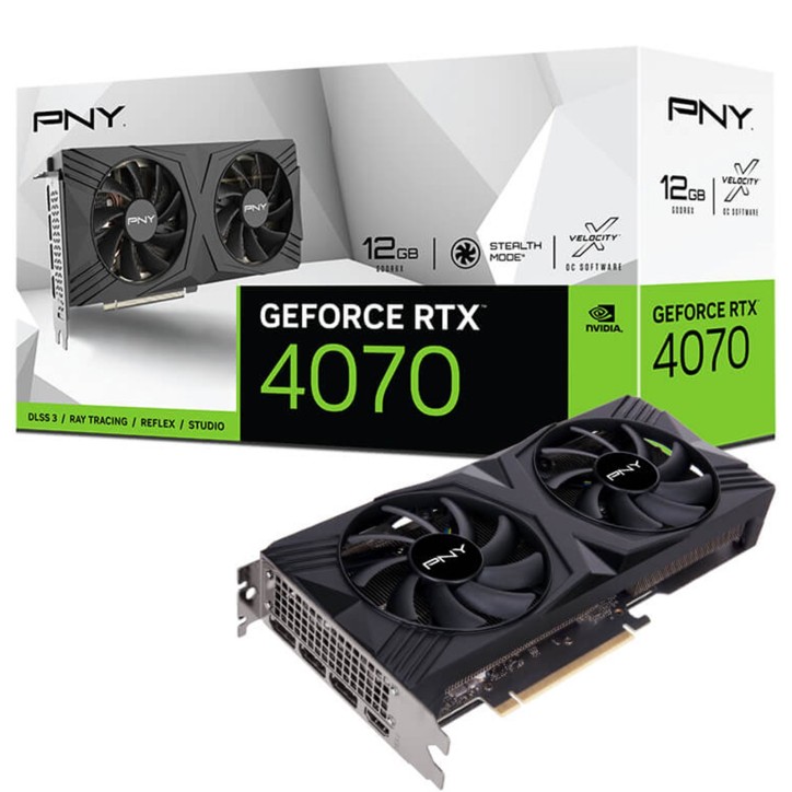 Scheda Video PNY Nvidia GeForce RTX 4070 12GB GDDR6X VERTO Dual Fan Edition DLSS 3 Scheda Video PNY Nvidia GeForce RTX 4070 12GB GDDR6X VERTO Dual Fan Edition DLSS 3