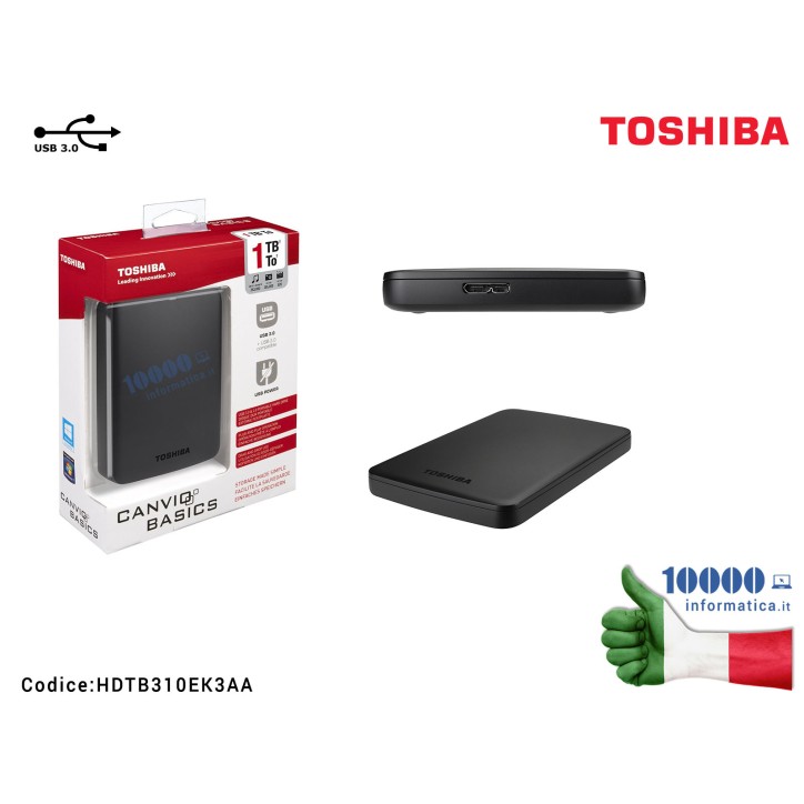 Hard Disk Esterno TOSHIBA USB 3.0 1TB 2,5 canvio basics Hard Disk Esterno TOSHIBA USB 3.0 1TB 2,5 canvio basics