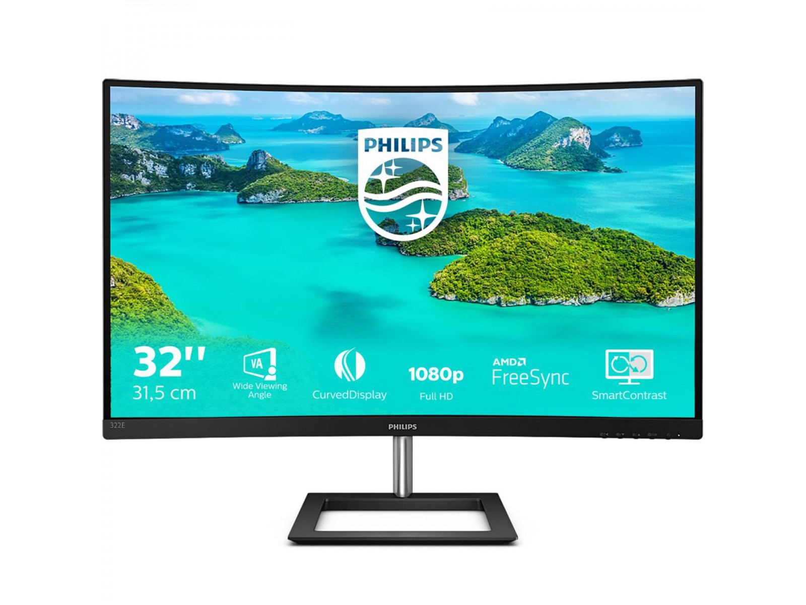 322E1C/00 Philips E Line 322E1C/00 LED Monitor Curvo 32" (31.5") Full HD Nero 322E1C/00 Philips E Line 322E1C/00 LED Monitor Curvo 32" (31.5") Full HD Nero