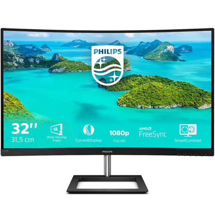 Philips E Line 322E1C/00 LED Monitor Curvo 32" (31.5") Full HD Nero