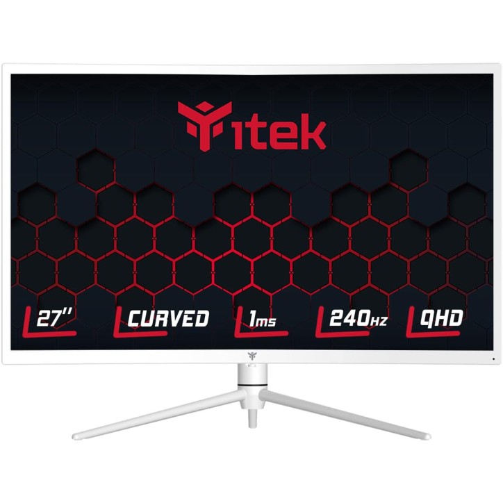 ITMC27V241QHD ITEK Monitor GGC 27" Curvo R1000, WQHD 2560x1440, VA, 240Hz, 16:9, 1ms OD, HAS, 2xHDMI, DP, Type-C, USB, HDR1000, Adapt Sync