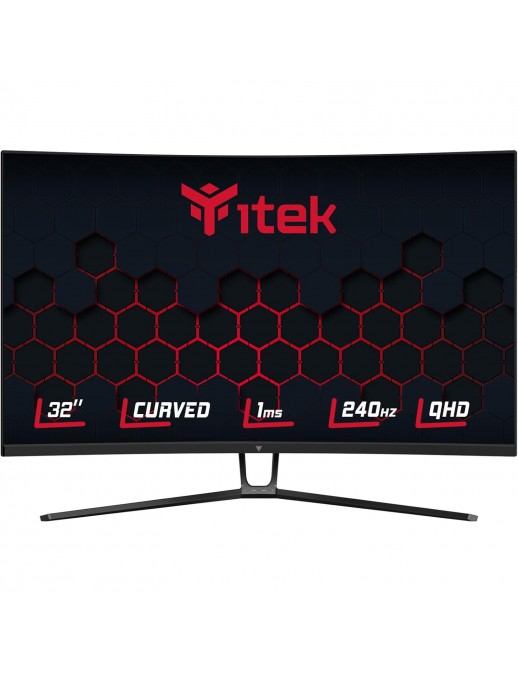 ITEK Monitor GGC 32" Curvo R1500, QHD 2560x1440, VA, 240Hz, 16:9, 1ms, 2xHDMI, 2xDP, HDR 400, Adapt Sync