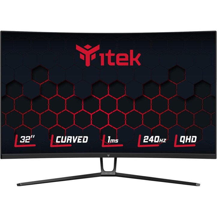 ITMC32V241QHD ITEK Monitor GGC 32" Curvo R1500, QHD 2560x1440, VA, 240Hz, 16:9, 1ms, 2xHDMI, 2xDP, HDR 400, Adapt Sync