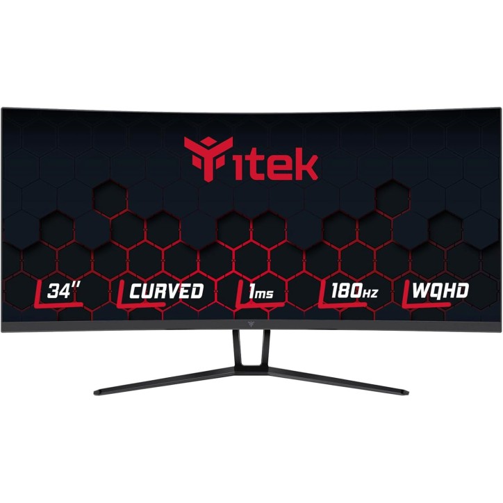 ITEK Monitor GGC 34" Curvo R1500, WQHD 3440x1440 UltraWide, VA, 180Hz, 21:9, 1ms, 2xHDMI, 2xDP, HDR400, Adapt Sync ITEK Monitor GGC 34" Curvo R1500, WQHD 3440x1440 UltraWide, VA, 180Hz, 21:9, 1ms, 2xHDMI, 2xDP, HDR400, Adapt Sync