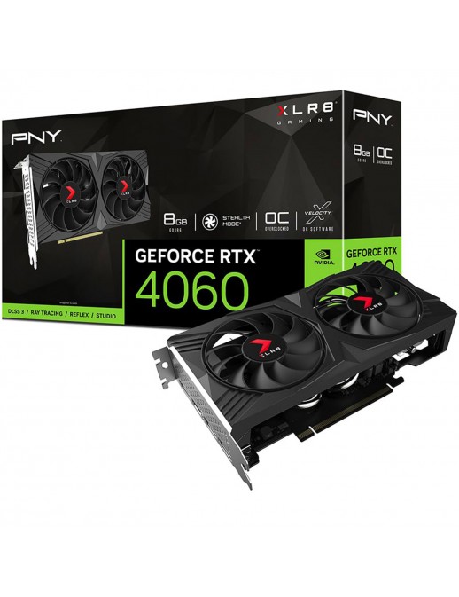 VCG40608DFXPB1-O Scheda Video PNY Nvidia GeForce RTX 4060 8GB GDDR6 XLR8 VERTO Overclocked Dual Fan Edition DLSS 3