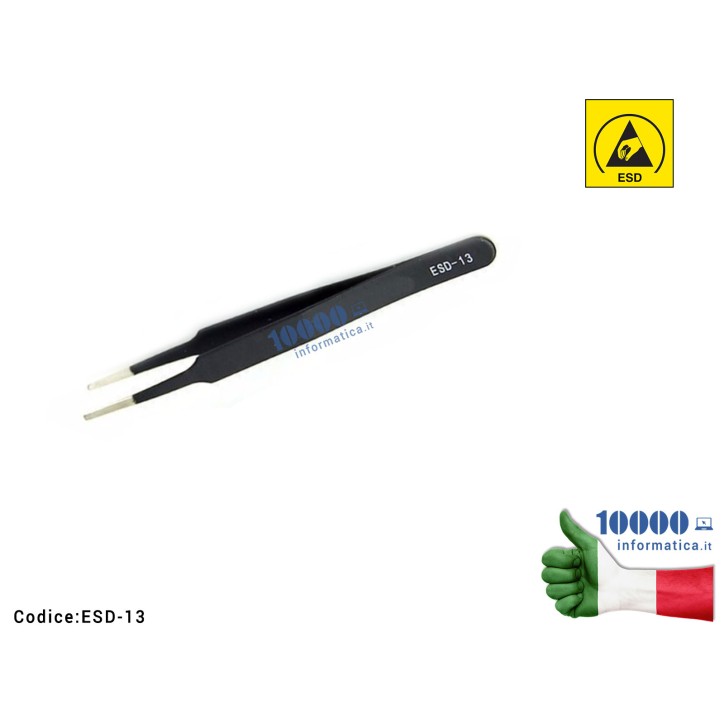 Pinzetta Antistatica ESD Anti-magnetica [Punte dritte smussatte] Scheda Madre Notebook Smartphone Tablet BGA PCB Board