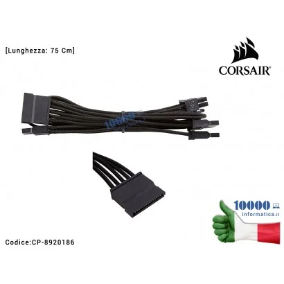 CP-8920186 Cavo Alimentatore CORSAIR Individually Sleeved SATA PSU Cable Type 4 [75 Cm] (NERO)