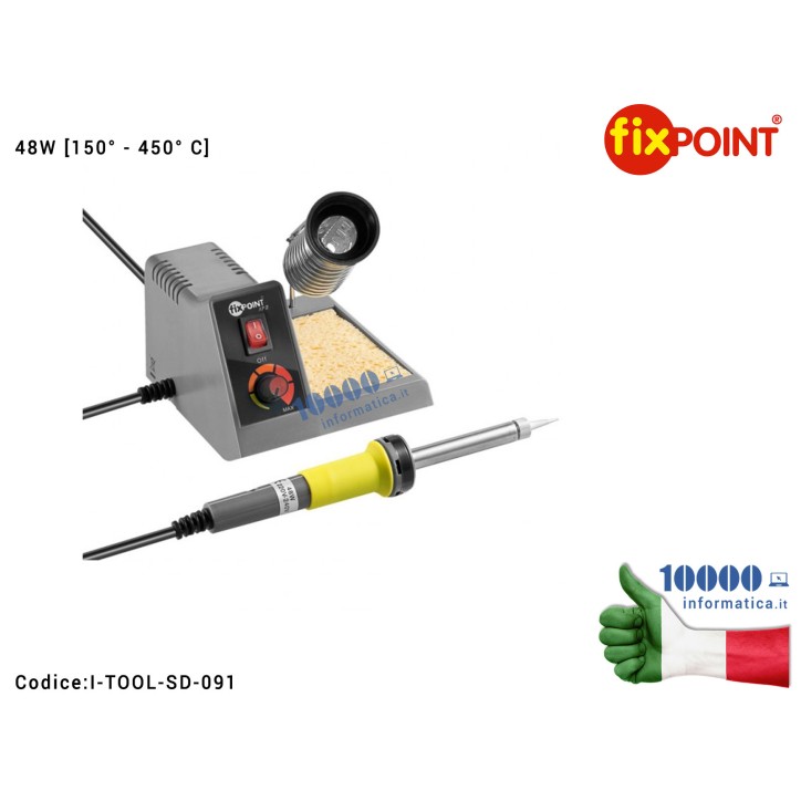 Stazione Analogica di Saldatura a Stagno (48W) FIXPOINT [150° - 450° C] Solder Soldering Station